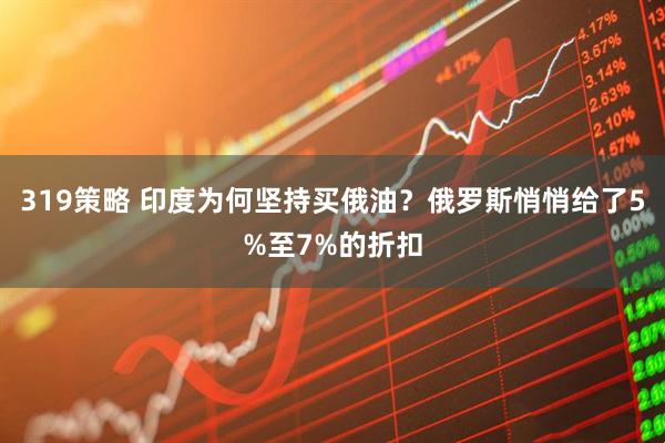 319策略 印度为何坚持买俄油？俄罗斯悄悄给了5%至7%的折扣